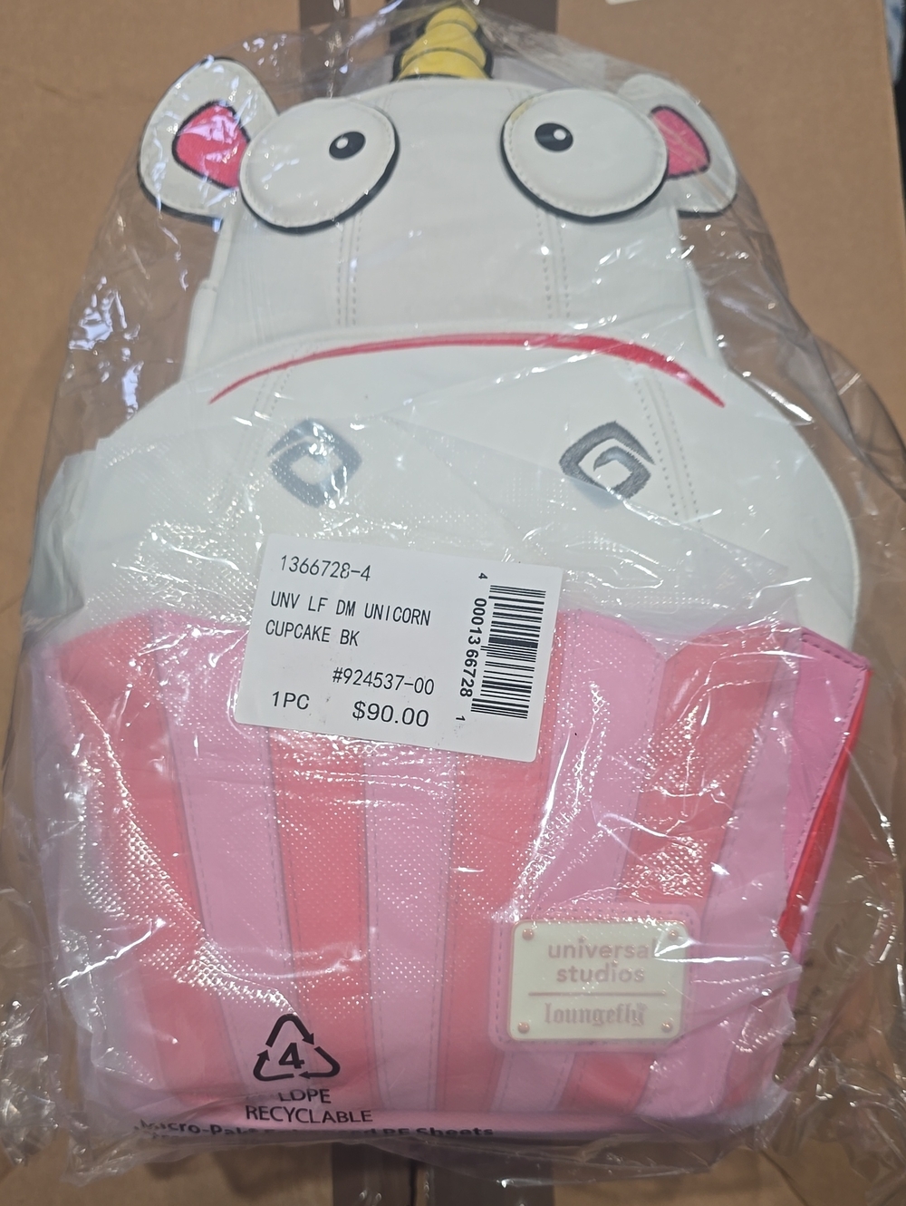 Loungefly Universal Studios Exclusive Fluffy The Unicorn Cupcake Mini Backpack